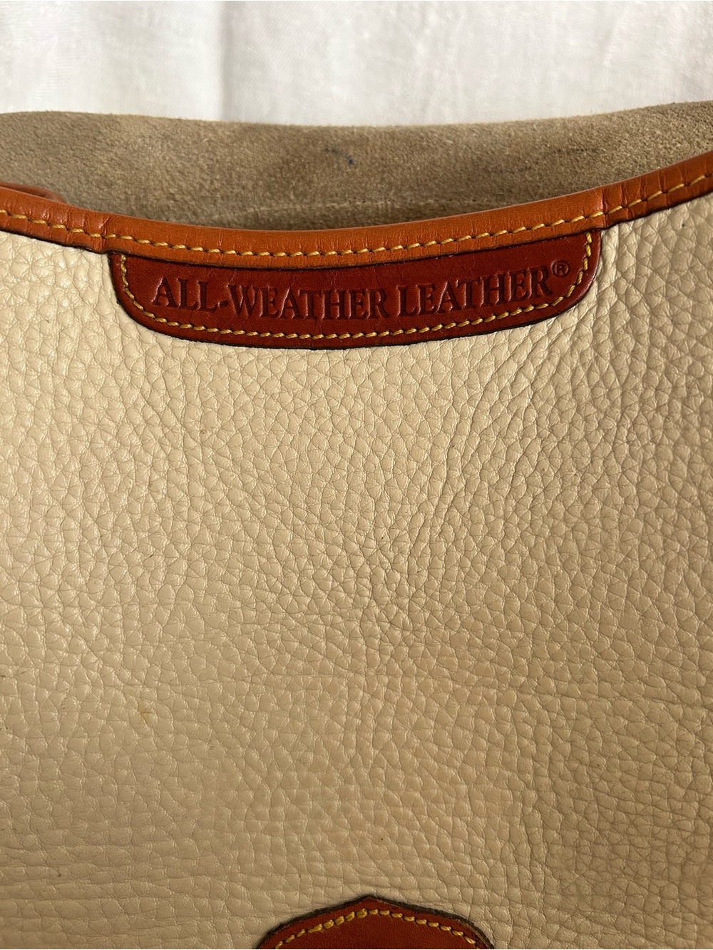 90’s Vintage Dooney and Burke | All Weather Leather Essex Crossbody Bag | Cream - Picture 6 of 11
